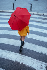 Walking on a rainny day