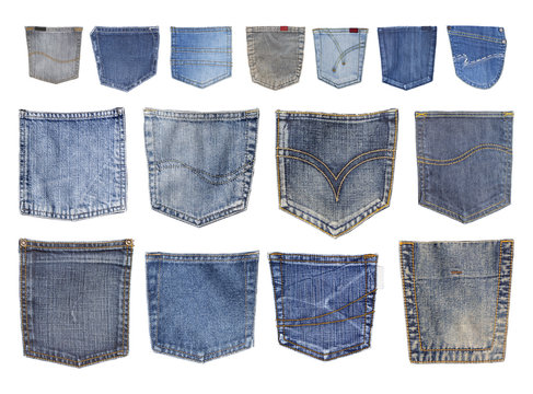Back Jeans Pocket On Realistic Denim Texture Stock Illustration - Download  Image Now - Jeans, Pocket, Denim - iStock