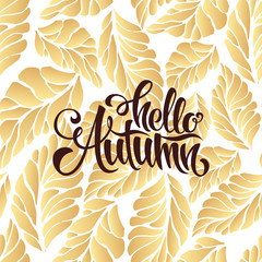 Autumn sale lettering poster, discount, card