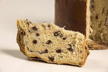 Sweet panettone, typical Italian dessert for Christmas and Easte