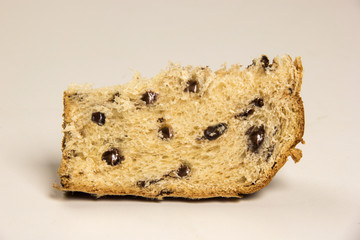 Sweet panettone Chocolate, typical Italian dessert for Christmas