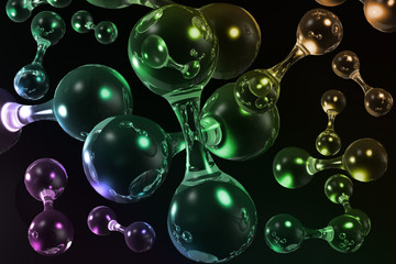 3D molecules background