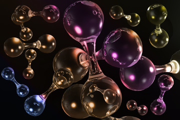 3D molecules background