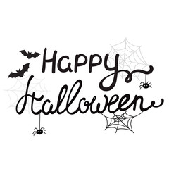 happy halloween calligraphy lettering