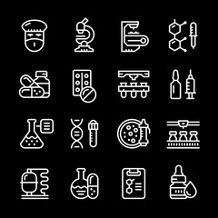 Set line icons of pharmaceutical industry