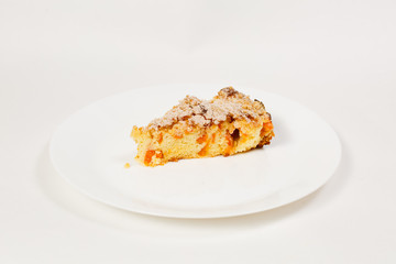 pumpkin pie on a white background