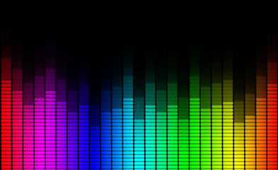 Colorful bars symbol of sound equalizer - obrazy, fototapety, plakaty