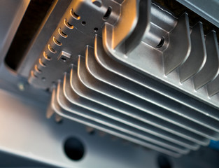 Car hi end stereo speaker power amplifier in silver color