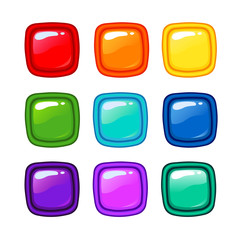 Bright cartoon rainbow vector buttons for web or game design