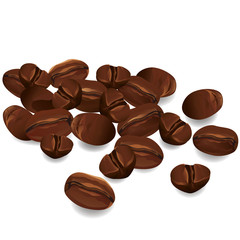 Coffee beans isolated on white background