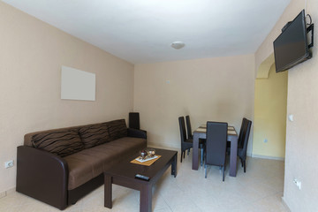 Interior of a living room in a guest house