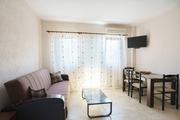 Interior of a living room in a guest house