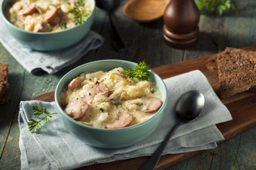 Homemade Sauerkraut and Sausage Soup
