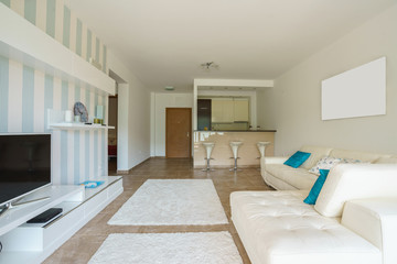 Interior of a living room in a guest house
