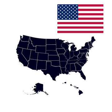 US states in the map of America
