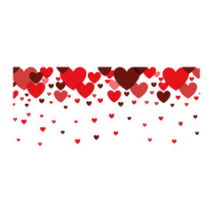 red hearts decoration. love passion romance concept. vector illustration