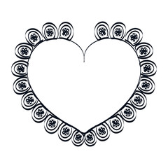 Obraz na płótnie Canvas heart shape. love passion ornament romance decoration. silhouette vector illustration