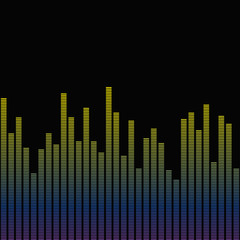 Digital Equalizer. Music background. Abstract vector illustration