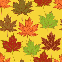 Obraz premium autumn leaf seamless pattern