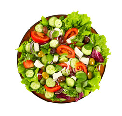 greek salad isolated on white