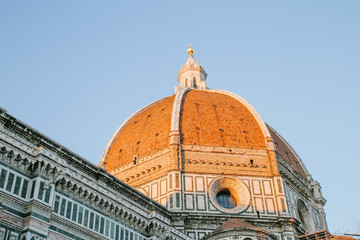 Fototapeta na wymiar View of dome of the Duomo of Santa Maria del Fiore Cathedral, Italy, Florence