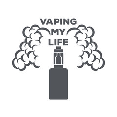 Emblem of an electronic cigarette with steam