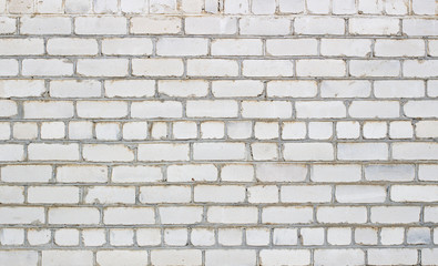 White brick wall for background and texture