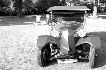 Old car black and white