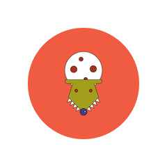Vector illustration in flat design Halloween icon moon and wolf mask