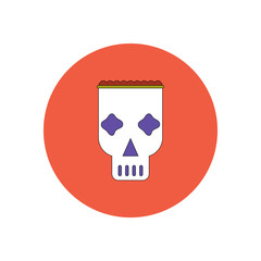 Vector illustration in flat design Halloween icon skull mask