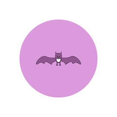 Vector illustration in flat design Halloween icon Vampire Bat
