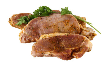 Meat for barbecue with spices
