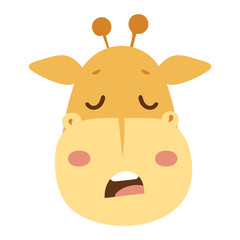 Animal emotion avatar vector icon