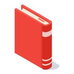 Isometric book icon vector illustration.