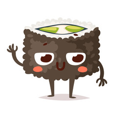 Sushi character vector isolated