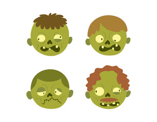 Cartoon zombie character isolated