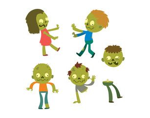 Cartoon zombie character isolated