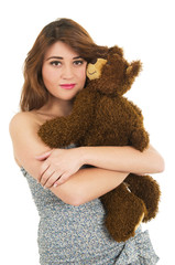 Young girl with teddy bear