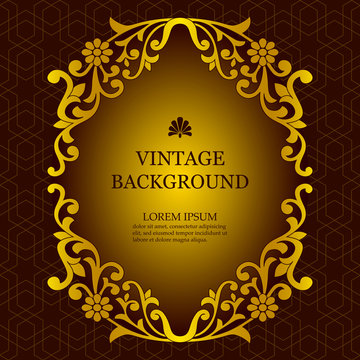 Vector vintage background in a luxurious royal style. Template to create invitations, greeting cards, covers.