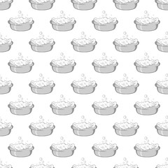 Bath for baby seamless pattern on white background. Child care design vector illustration