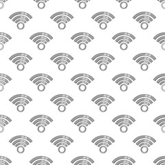 Icon wifi seamless pattern on white background. Internet design vector illustration