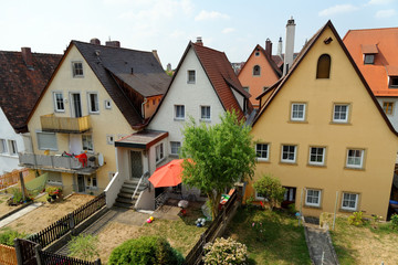 Rooftops. Architecture of the historic town Rothenburg ob der Tauber, Bavaria, Germany.