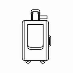 Travel suitcase icon in outline style on a white background vector illustration