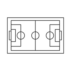 Soccer field icon in outline style on a white background vector illustration