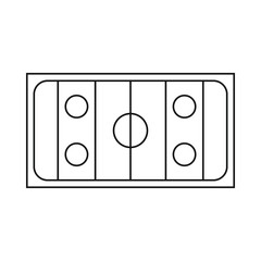 Ice hockey rink icon in outline style on a white background vector illustration
