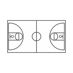 Basketball field icon in outline style on a white background vector illustration