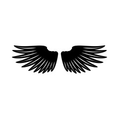 Pair of wings icon in simple style on a white background vector illustration