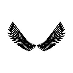 Pair of eagle wings icon in simple style on a white background vector illustration