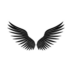 Pair of wings icon in simple style on a white background vector illustration