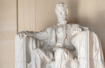 The Abraham Lincoln Statue at the Lincoln Memorial in Washington